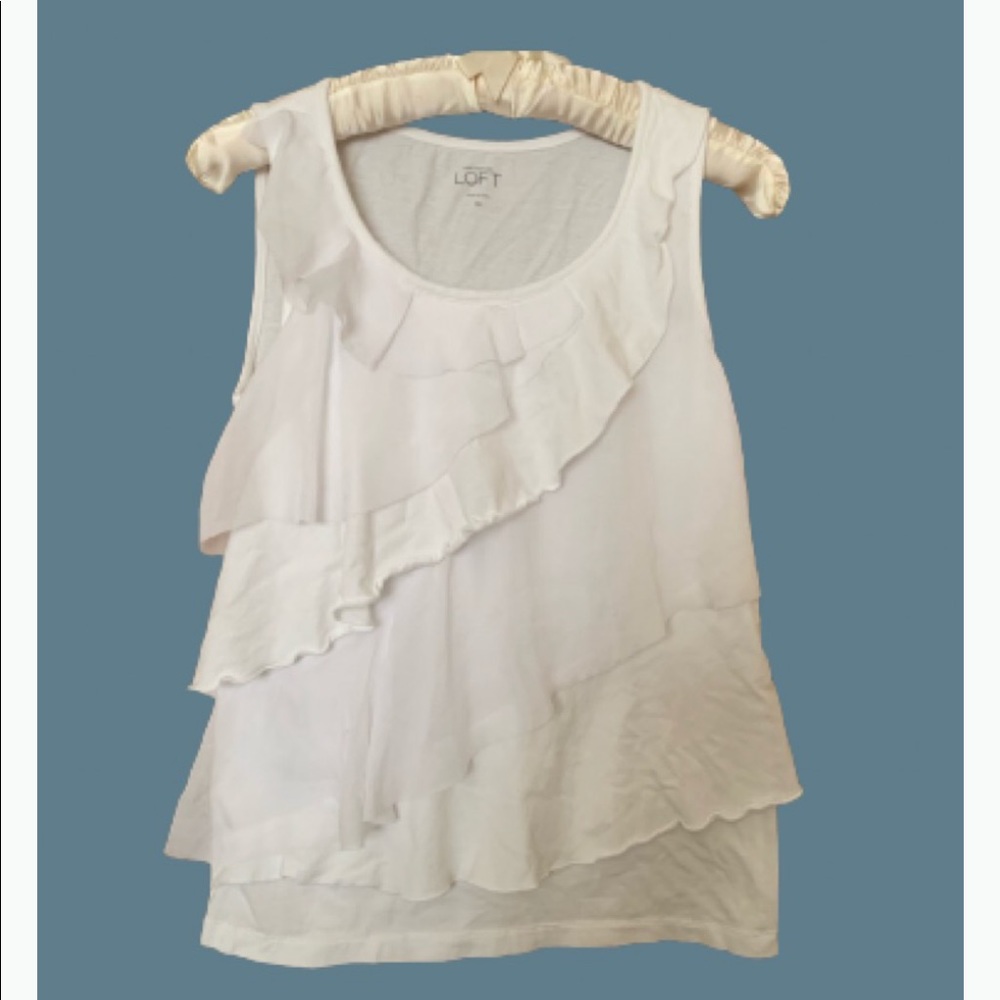 Ann Taylor Loft sleeveless ruffled shirt Size XS
